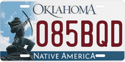 OK license plate 085BQD