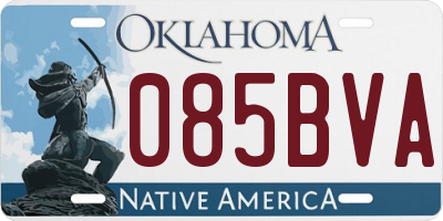 OK license plate 085BVA