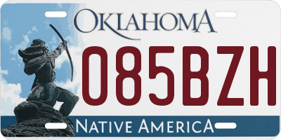 OK license plate 085BZH