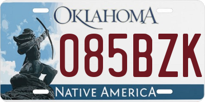 OK license plate 085BZK