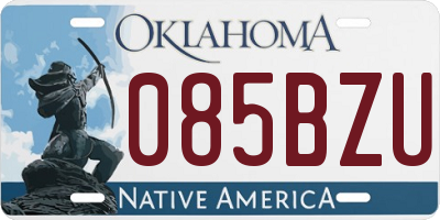 OK license plate 085BZU