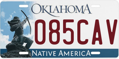 OK license plate 085CAV