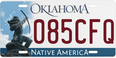 OK license plate 085CFQ