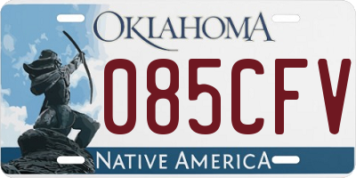 OK license plate 085CFV