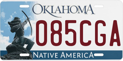OK license plate 085CGA