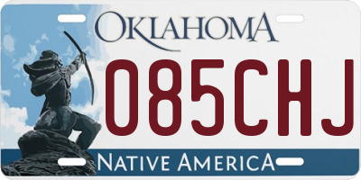 OK license plate 085CHJ