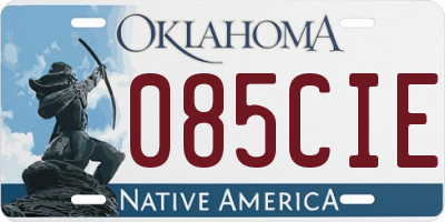 OK license plate 085CIE