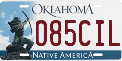 OK license plate 085CIL