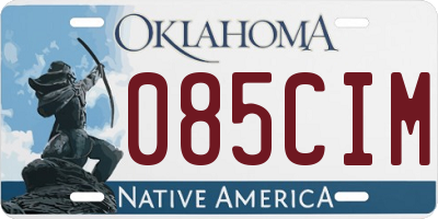 OK license plate 085CIM