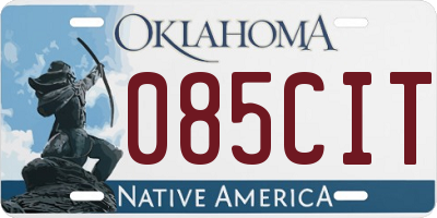 OK license plate 085CIT