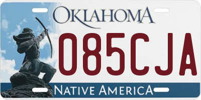 OK license plate 085CJA