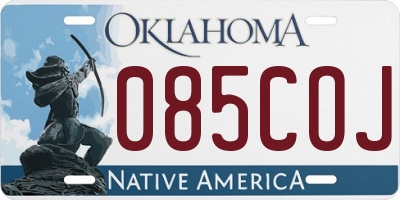 OK license plate 085COJ