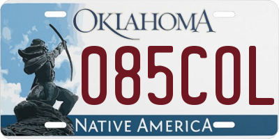 OK license plate 085COL
