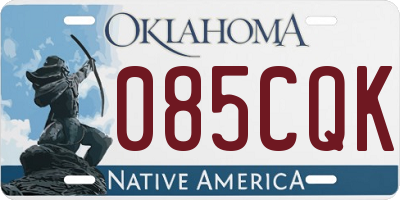 OK license plate 085CQK