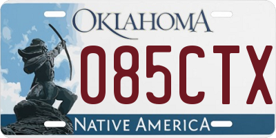 OK license plate 085CTX