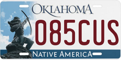 OK license plate 085CUS