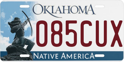 OK license plate 085CUX