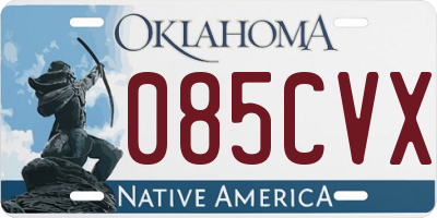 OK license plate 085CVX