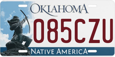 OK license plate 085CZU