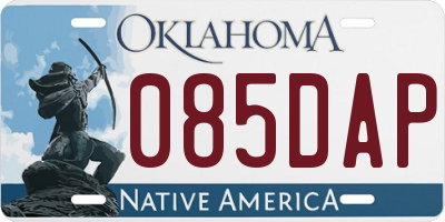OK license plate 085DAP