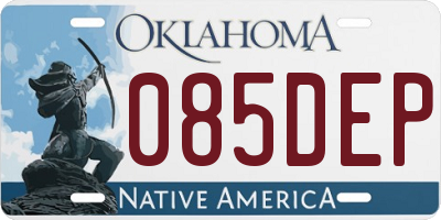 OK license plate 085DEP