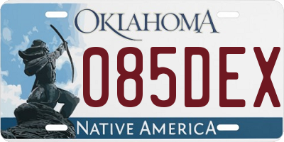 OK license plate 085DEX