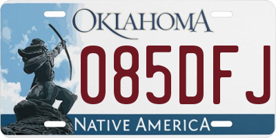 OK license plate 085DFJ