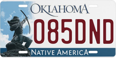 OK license plate 085DND