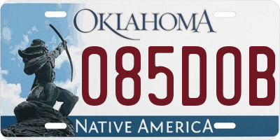 OK license plate 085DOB