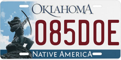OK license plate 085DOE