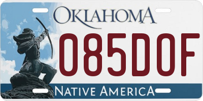 OK license plate 085DOF