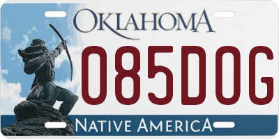OK license plate 085DOG