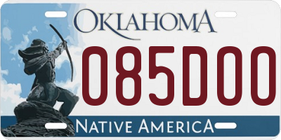 OK license plate 085DOO