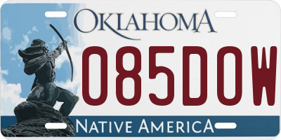OK license plate 085DOW