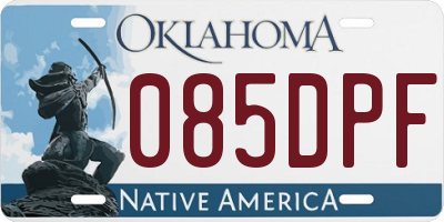 OK license plate 085DPF