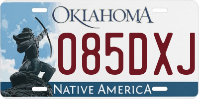 OK license plate 085DXJ