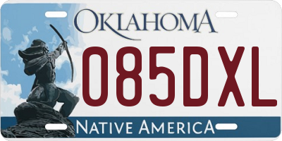 OK license plate 085DXL