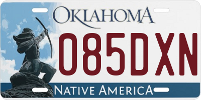 OK license plate 085DXN