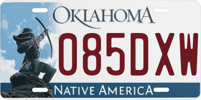 OK license plate 085DXW