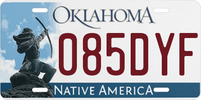 OK license plate 085DYF