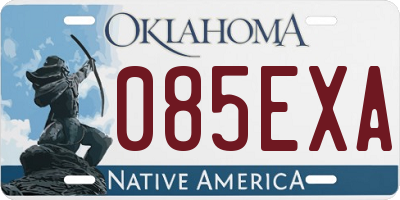 OK license plate 085EXA