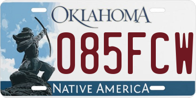 OK license plate 085FCW