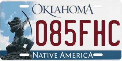 OK license plate 085FHC