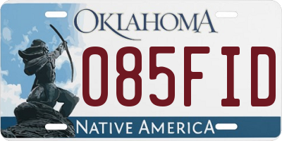 OK license plate 085FID