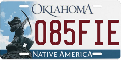 OK license plate 085FIE