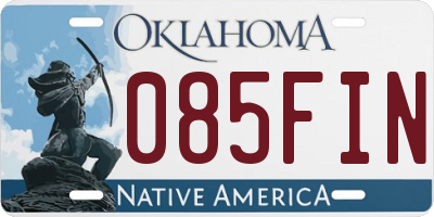 OK license plate 085FIN