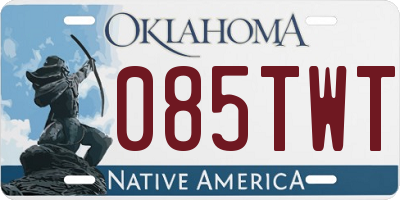 OK license plate 085TWT