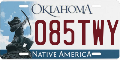 OK license plate 085TWY