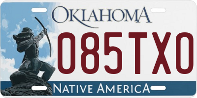 OK license plate 085TXO
