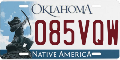 OK license plate 085VQW